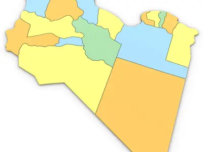 3D  Political Map of Libya  3D model