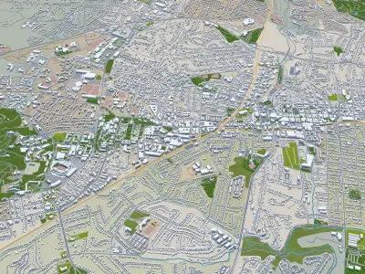 Charlottesville Virginia USA Low-poly 3D model