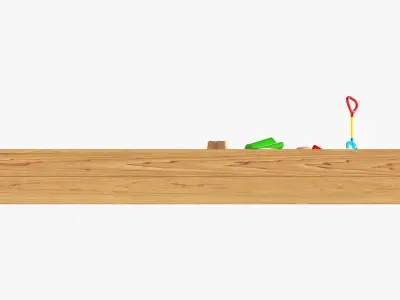 Sandbox with toys outdoor 3D model