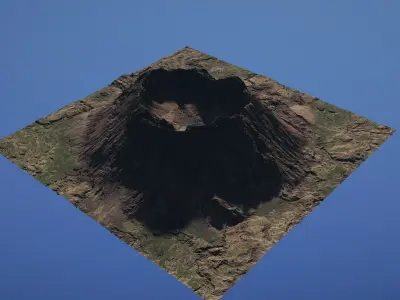 Landscape Environment Volcano Snow 08 Low-poly 3D model