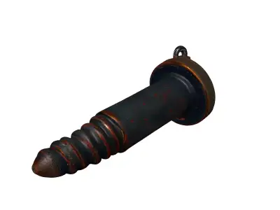 Stylized Rustic Aged Metal Screw Low-poly 3D model