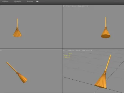 Magicdi Broom Low-poly 3D model
