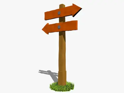 Wooden Arrows Low-poly 3D model