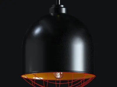 Industrial Lamp Light  Set Three Pieces  3D model