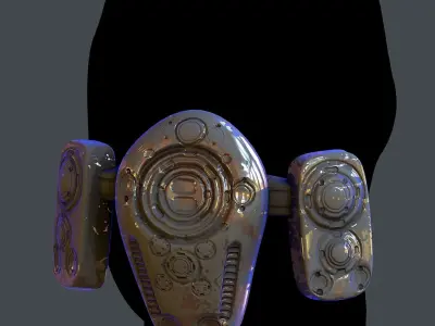 Gas mask helmet scifi Low-poly character art game space  Low-poly 3D model 8