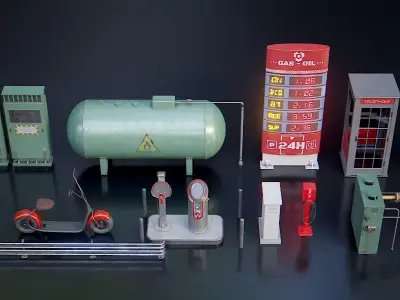 KitBash 3D Street Ultimate Low-poly 3D model