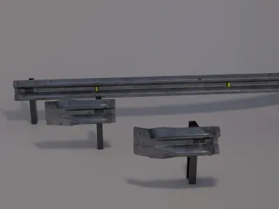 Guard rail Low-poly 3D model
