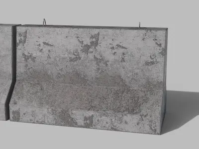 Concrete barriers pack pbr lowpoly Low-poly 3D model