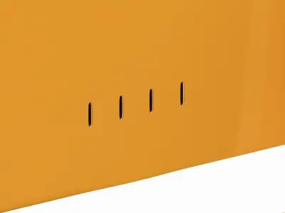 Apple iMac 2023 Yellow 3D model