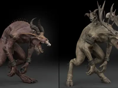 Shadowclaw Beast Rigged Low-poly 3D model
