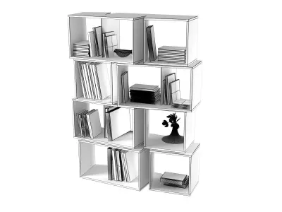 Cuts Bookshelf Composition 4 and 5 3D model