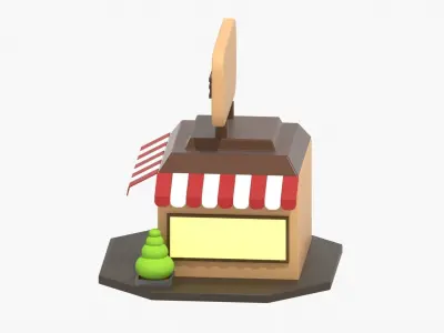 Coffee Shop 3D Illustration 3D model