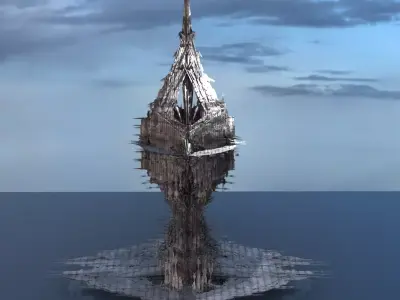 Art Deco Ocean lighthouse 3D model