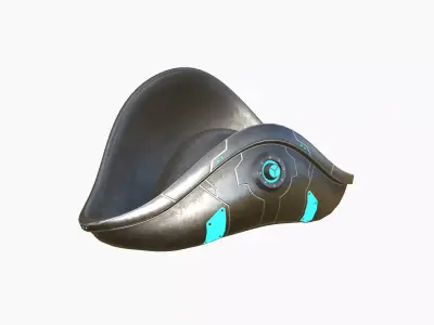 SciFi Pirate Hat A07 - Futuristic Character Design Low-poly 3D model