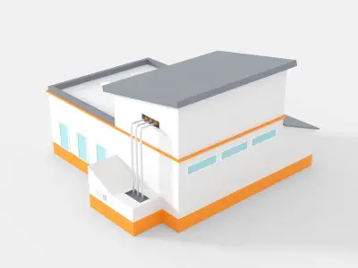 Factory Building D Low-poly 3D model