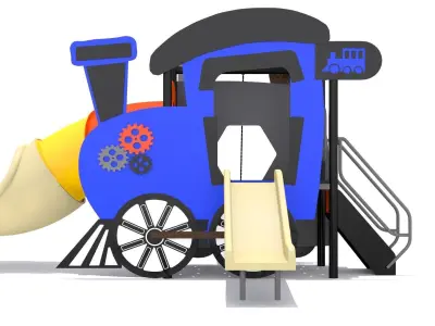 Locomotive Train Playground Low-poly 3D model