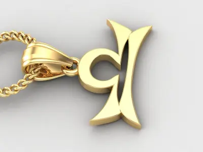 Libra Light Gold Pendant Version 5 3D print model