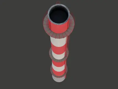 Industrial Chimney Low-poly 3D model