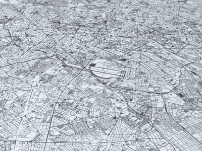 Berlin Road Network and Streets 3D model