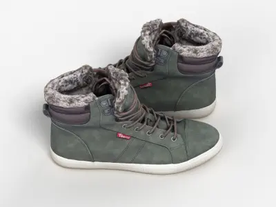 Suede and Fur Snow Boots 3D model