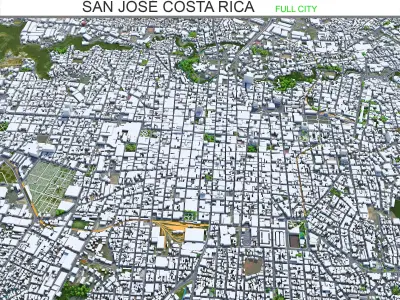 San Jose Costa Rica 30km Low-poly 3D model