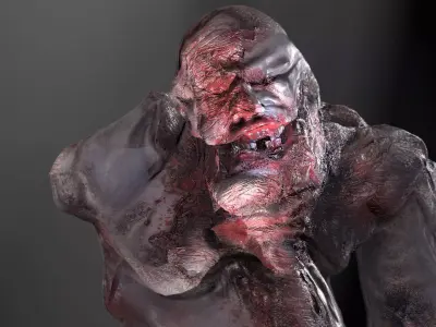 Alien Mutant Zombie 5 Low-poly 3D model