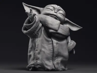 GROGU Baby Yoda Using the Force Printable 3D Model 3D print model