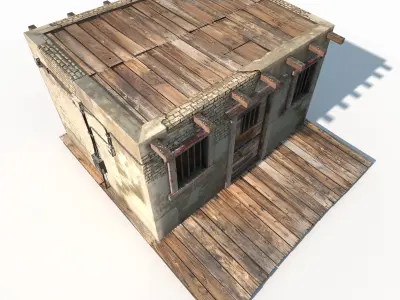 Western Jail Low Poly Low-poly 3D model