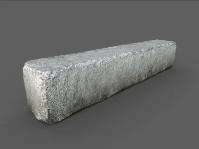 Concrete block set Low-poly 3D model