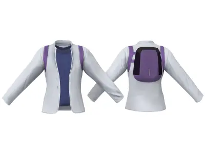 Men Cyberpunk Outfit Low-poly 3D model