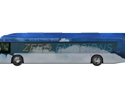 Electric bus New Flyer Xcelsior based low poly 3d model Low-poly 3D model
