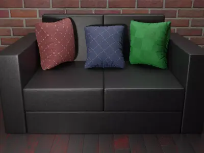 Interior sofa Free low-poly 3D model