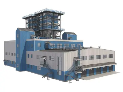 Industrial Building 2 Low-poly 3D model