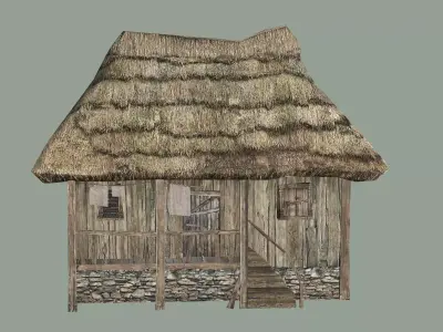  Wooden Hut A Low-Poly 3D Model Low-poly 3D model