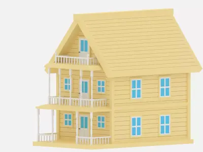 Beautiful Cartoon House 3D model