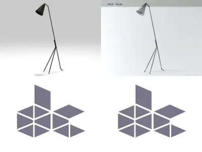 French Floor Lamp Free 3D model