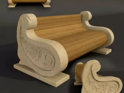 benches classic 3D model