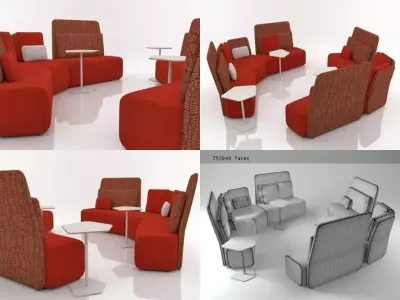 Pebble Set 2 office furniture design - renderings 3D model