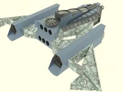 Jupiter - 500 Spaceship  Low-poly 3D model