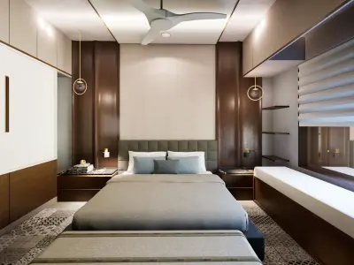 Modern Bedroom Interior Low-poly 3D model