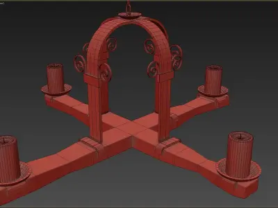 Medieval Torch Low-poly 3D model shop