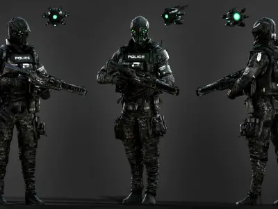 Sci Fi Soldiers 3D Model Pack