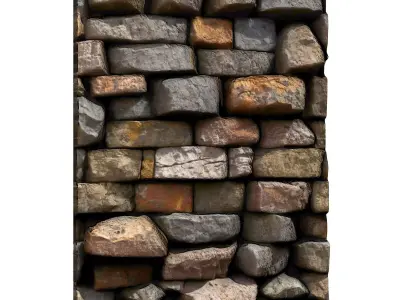 Low Poly Stone Wall Section 3D print model purchase