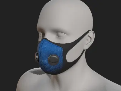 Gas mask protection futuristic fantasy  isolated  Low-poly 3D model