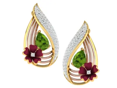Women Pendant Earring Sets 3dm STL OBJ FBX Renders Details 3D print model purchase
