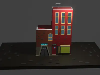 Low Polly Building Free low-poly 3D model
