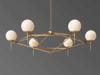 Rowan G Milky and Glass Pendat Chandelier 3D model