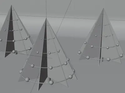 3D triangle Christmas trees 3D model