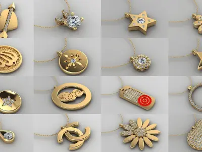 Mini Pendant 3D Print  51 Models 3D Model Pack