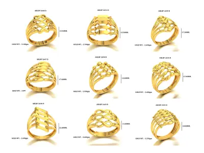 LIGHT WEIGHT RINGS LOT 3D MODEL 3D print model
